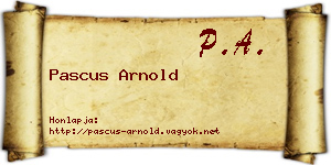 Pascus Arnold névjegykártya