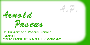 arnold pascus business card